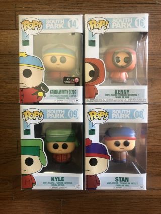 South Park Funko Pop Cartman,  Kenny,  Stan,  Kyle