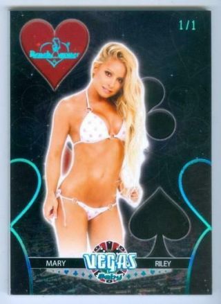 Mary Riley " Ice Blue Base Card 1/1 " Benchwarmer Vegas Baby Premium 2020