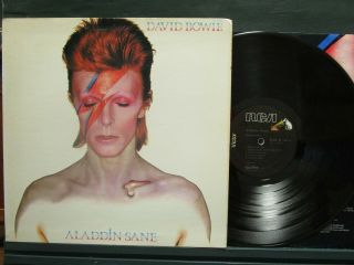 David Bowie " Aladdin Sane " 1973 Rca - 4852 Black Label Vinyl Lp Ex,