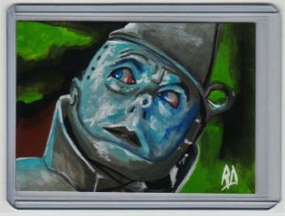 Wizard Of Oz Sketch Card Tin Man Painted Art 1/1 Aceo Robert Decker
