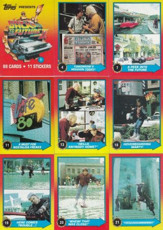 Back To The Future Ii 2 Movie 1989 Topps Base Card & Sticker Set Of 88,  11