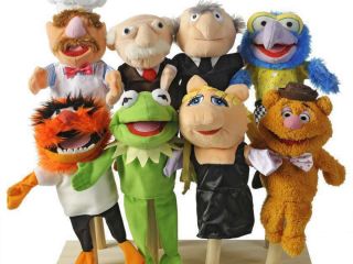 Rare Muppets Complet Set Of 8 Handpuppets Kermit Piggy Chef 10 Inch Near