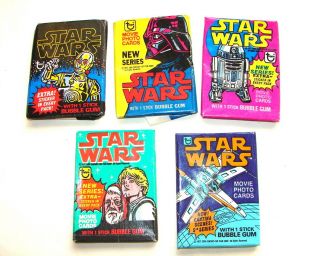 Vintage Star Wars Topps Trading Cards 5 Pack First 5 Series 1977 1020