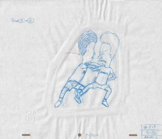 Beavis Butthead Production Cel Cell Drawing Mtv Mike Judge 90s Fight
