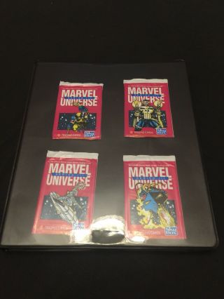 1992 Skybox Marvel Universe Series 3 Card Set 1 - 200 & 4 Wrappers Wolverine Xmen