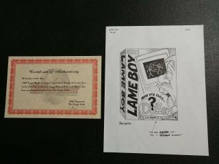1999 Topps Wacky Packages Jay Lynch Art / Sketch Lameboy W/