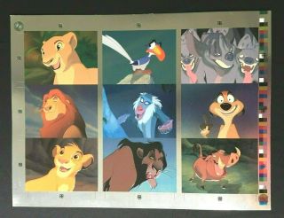 1994 Disney The Lion King - Skybox Foil Embossed 9 Chase Card Set Uncut Sheet
