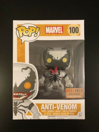 Funko Pop Marvel Anti - Venom 100 Boxlunch Exclusive Glow In The Dark