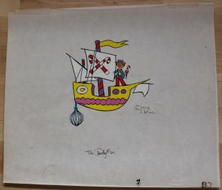 Rare The Candy Man 1976 Cartoon Animation Production Art Cel Candy Land Vintage
