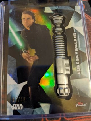 2018 Star Wars Finest Luke Skywalker Lightsaber Hilt Medallion Lm - Ls6 Gold 15/50
