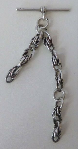 Antique Solid Silver Part Of A Victorian Albert Chain 19.  7 Grams