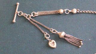 Antique Victorian English Sterling Silver Albertina Watch Chain Bracelet ca 1890 2