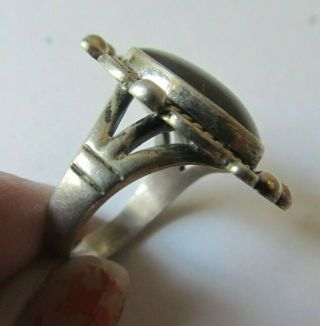 Vintage Sterling Silver OLD PAWN Southwest Striped AGATE RING Size 5 Signed 3