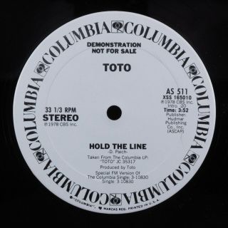 Toto Hold The Line Columbia 12 " Wlp Hear