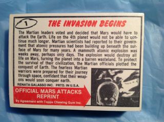 1984 Mars Attack Reprint Complete 56 card set Factory - Galasso 2