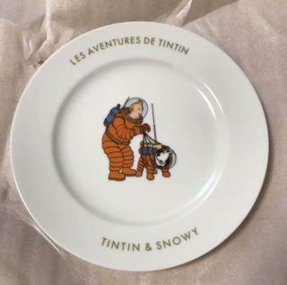 Not Limited Item Tintin Snowy Dish Plate Ceramic ② F/s