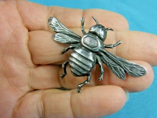 Vintage Sterling Silver Large Bumblebee Pin Brooch Bug