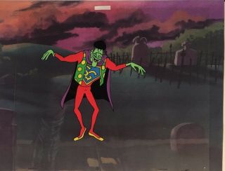Groovy Goolies Frankenstein Production Cel With Printed Background