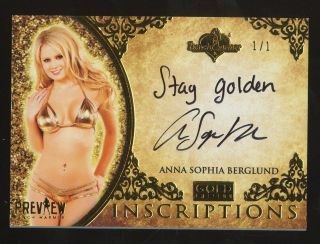 2016 Bench Warmer Inscriptions Gold Foil Anna Sophia Berglund Auto 1/1