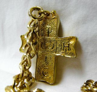 Alva Studios Egyptian Revival Gold Plate Sarah Coventry Necklace Pendant Cross