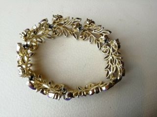 Vintage jewellery goldtone and mixed purple aurora bracelet 2