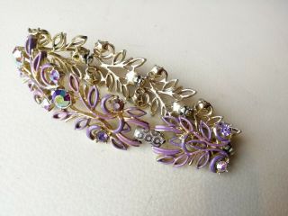 Vintage jewellery goldtone and mixed purple aurora bracelet 3