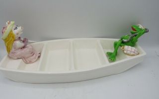 Sigma Tastesetter Kermit & Miss Piggy In Boat Ceramic Divided Dish Muppets