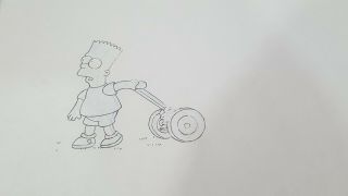 The Simpsons Animation Cel Hand Drawn Sketch Pencil Art Of Bart Simpson 15