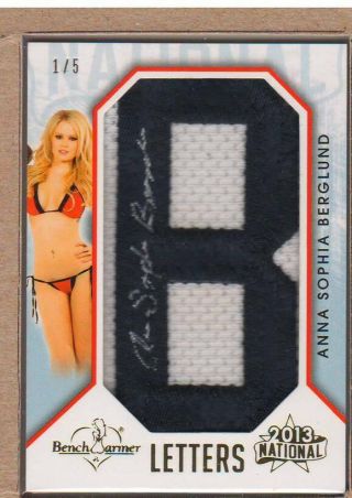 Anna Sophia Berglund 2013 Bench Warmer National Letters Auto Patch 1/5 B
