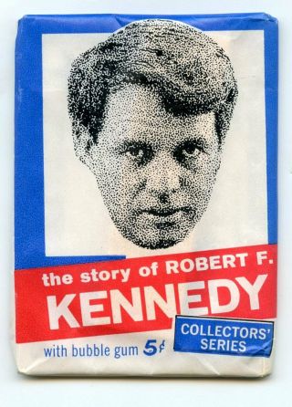 Story Of Robert F Kennedy Bubble Gum Trading Card Pack Made In Usa - Bk392
