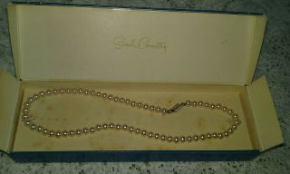 Vtg Sarah Coventry Faux Pearl Bead Necklace 16 " Hostess Gift W/box