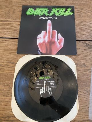 Overkill Fuck You Lp Vinyl Megaforce Gold Stamp Promo Over Kill 1987 1st Press