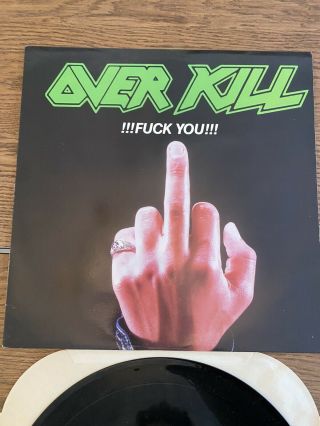 OVERKILL Fuck You LP Vinyl Megaforce Gold Stamp Promo Over Kill 1987 1st Press 2
