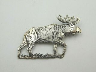 Rare Vintage Zubko Sterling Silver Moose Pin / Brooch