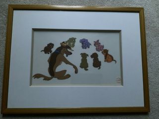 Disney Serigraph Cel - All Dogs Go To Heaven (charlie And Puppies)