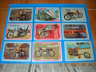 1972 Cycle Cards Hot Bike Street Chopper Complete 66 Set Harley Honda Kawasaki,