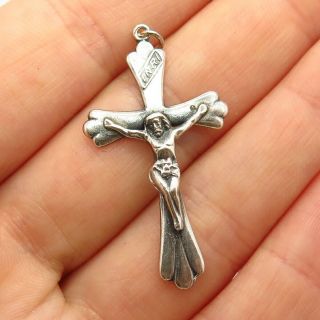 925 Sterling Silver Vintage Religious Crucifix Cross Pendant