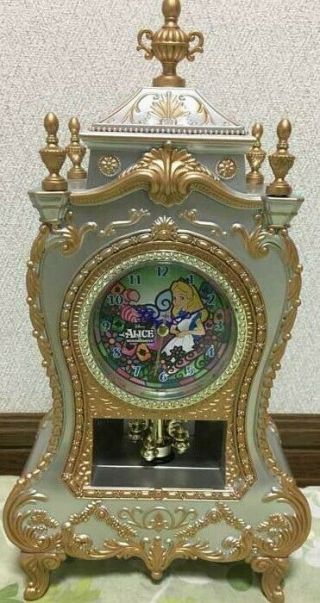 Rare Alice In Wonderland Castle Clock L Time Disney Classy Old Limited F/s Japan