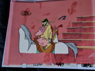 Cow And Chicken Production Cel W/matching Hand Drawn Cel With C Of A.