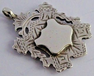 Antique Solid Sterling Silver Double Sided Pocket Watch Albert Chain Fob