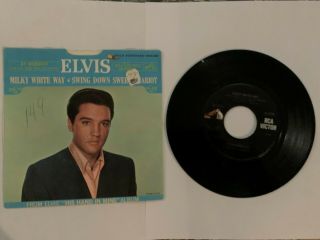 Elvis Presley 45 Rpm Milky White Way / Swing Down Sweet Chariot Rca 447 - 0652