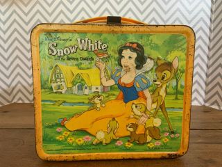 Disney Lunchbox Lunch Box Snow White And 7 Seven Dwarfs Aladdin