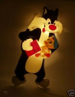 Wb Looney Tunes Sylvester & Tweety Bird Lighted Wall Sculpture By Headlites