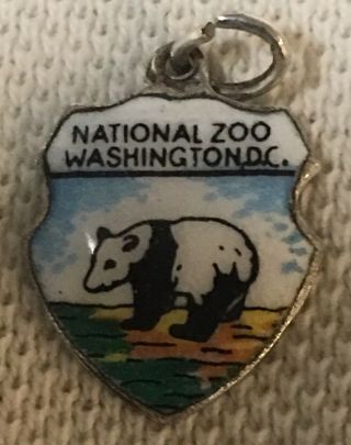 Vintage Reu Silver Plated/enamel Washington Dc - National Zoo Panda Charm