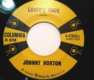 Rockabilly 45 Rpm,  Johnny Horton,  Columbia,  N,  Lovers Rock/youre My Baby