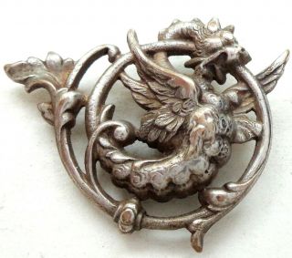 Draon Chimera Griffin Antique Art Nouveau Ornament To Re - Jewel