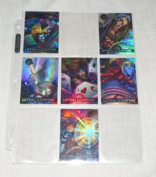 Marvel Fleer Ultra X - Men Lethal Weapons 6 Trading Cards In Sleeve