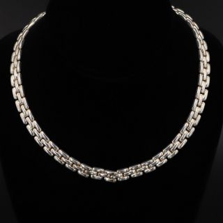 Sterling Silver - Italy 8mm Panther Chain Link 17 " Necklace - 24g