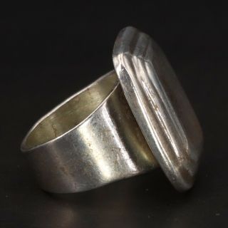 VTG Sterling Silver - MEXICO Modern Engraveable Solid Ring Size 6.  5 - 13g 2