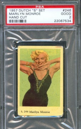 1957 Dutch Gum Card S Set 246 Marilyn Monroe Gentlemen Prefer Blondes Psa 2